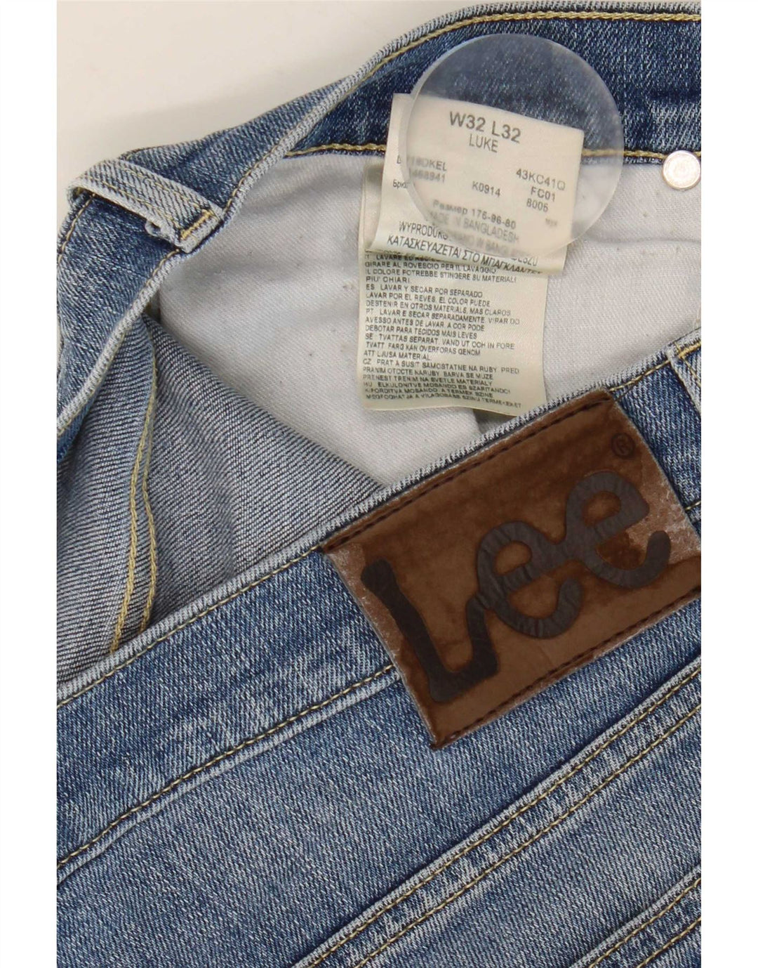 Lee Mens Luke Slim Jeans W32 L32 Azul Algodão
