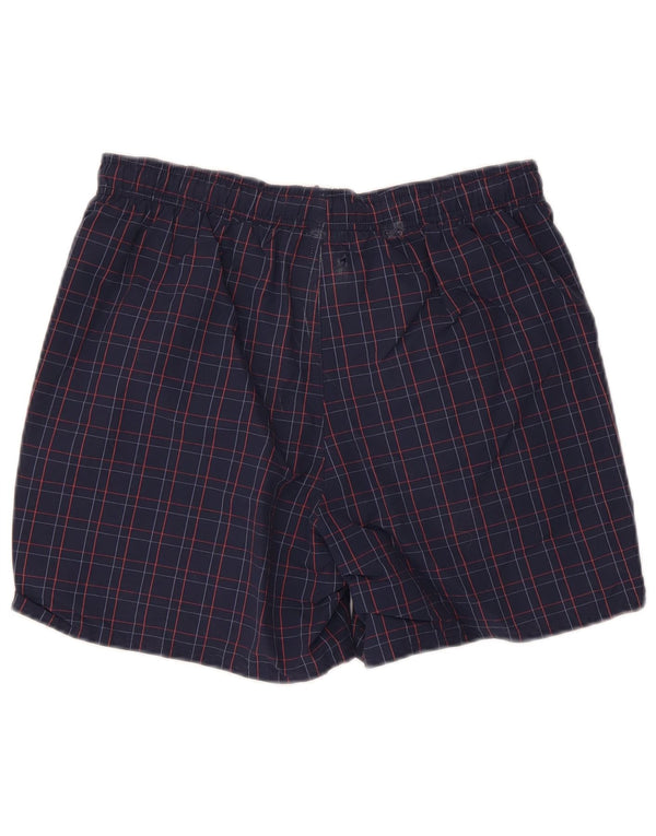 Adidas Mens Sport Shorts Pequeno Azul Marinho Xadrez Poliamida