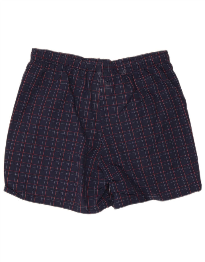 Adidas Mens Sport Shorts Pequeno Azul Marinho Xadrez Poliamida