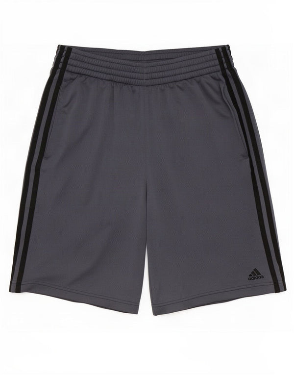 Shorts esportivos masculinos Adidas pequeno poliéster cinza