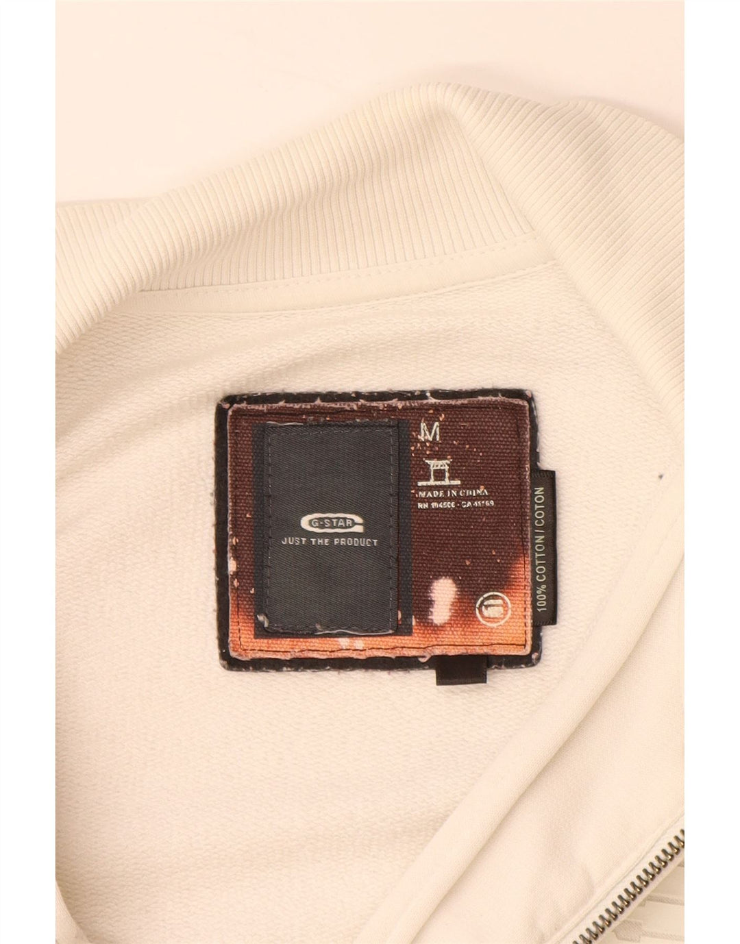 Jaqueta masculina de agasalho G-STAR de algodão branco médio