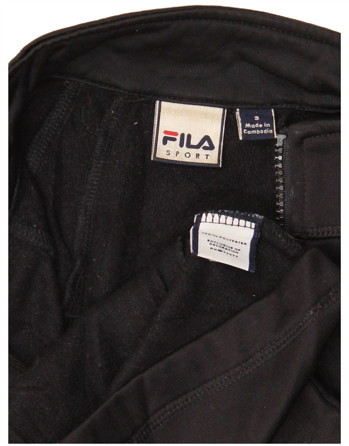 FILA Womens Tracksuit Top Jacket UK 10 Pequeno Poliéster Preto