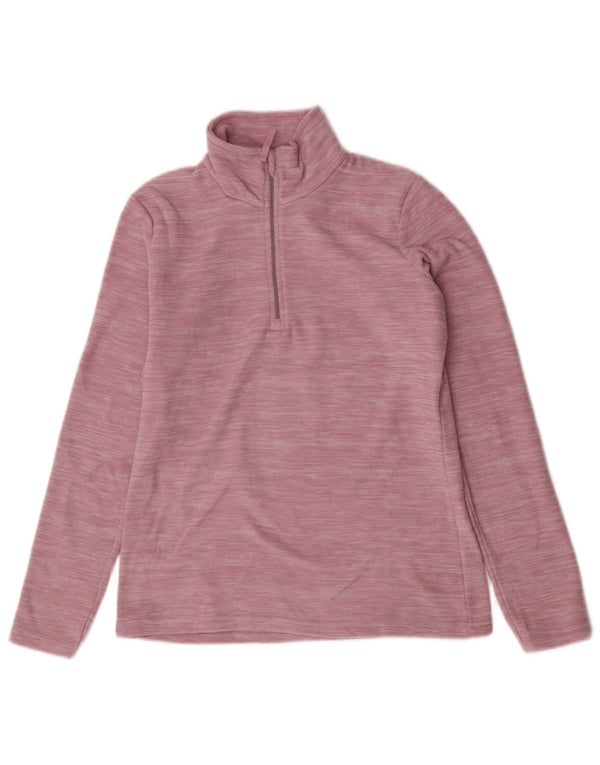Suéter de lã feminino Mountain Warehouse com zíper e gola UK 10 pequeno rosa manchado