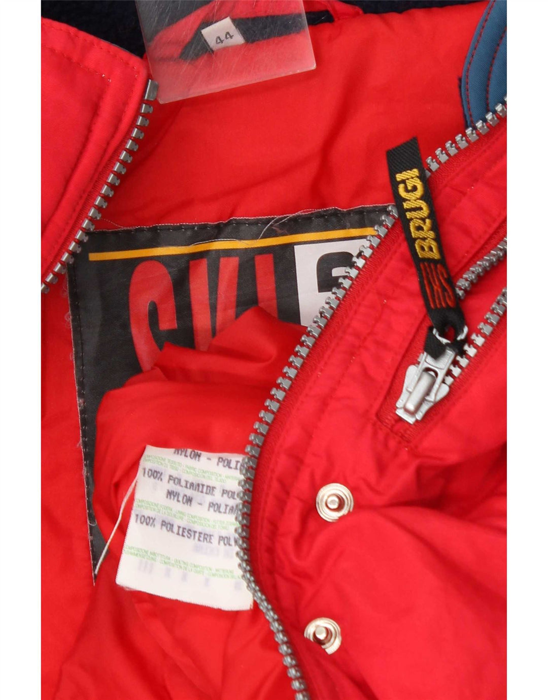 Macacão feminino de esqui com capuz Brugi IT 44 médio vermelho colorblock poliamida