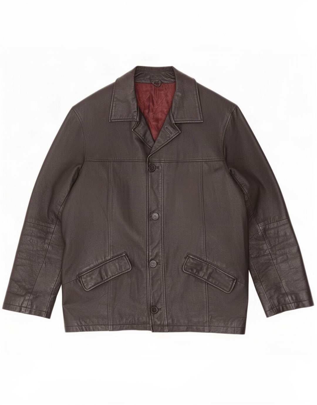 Jaqueta de couro masculina vintage UK 40 grande preta