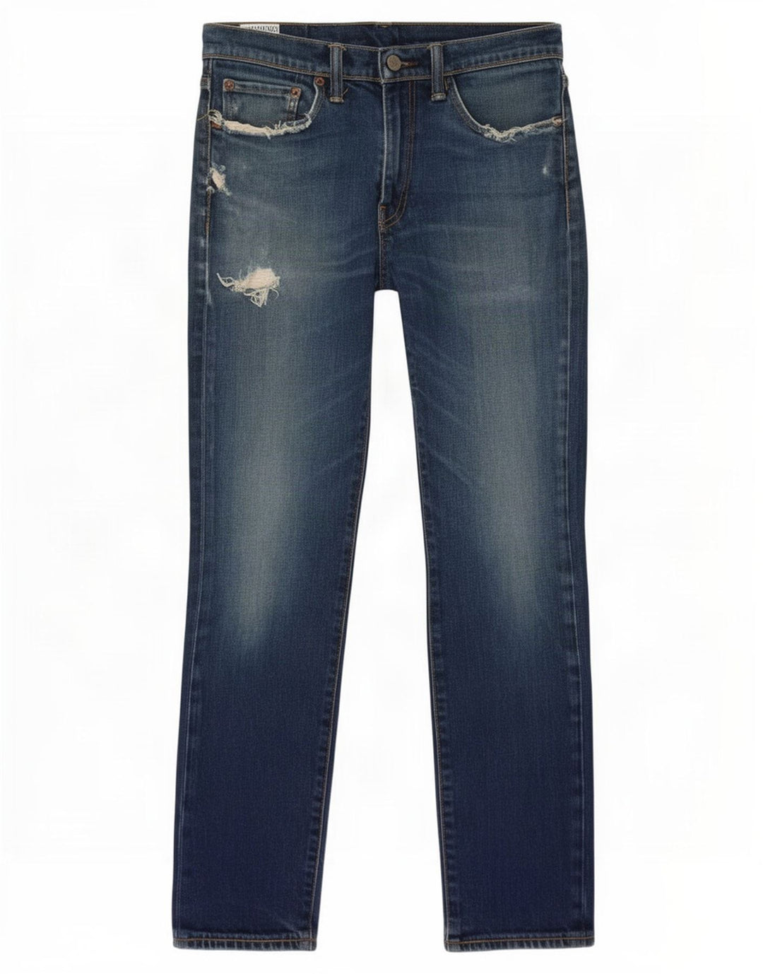 Levi's Mens Distressed Slim Jeans W32 L27 Azul Algodão