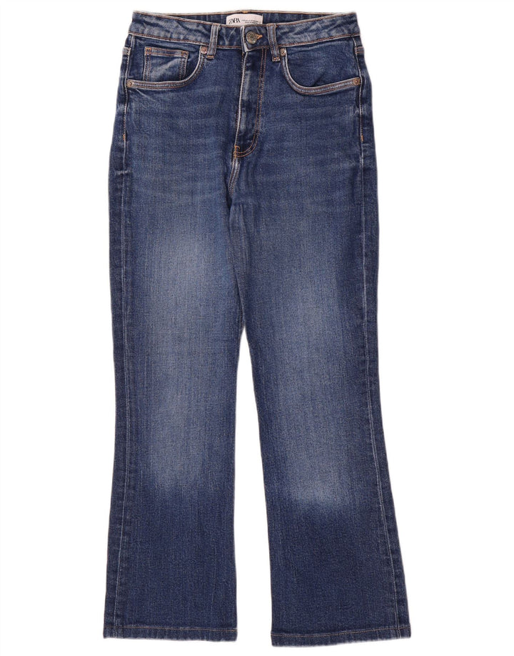 Calça jeans feminina Zara Bootcut EU 38 pequena W28 L26 azul