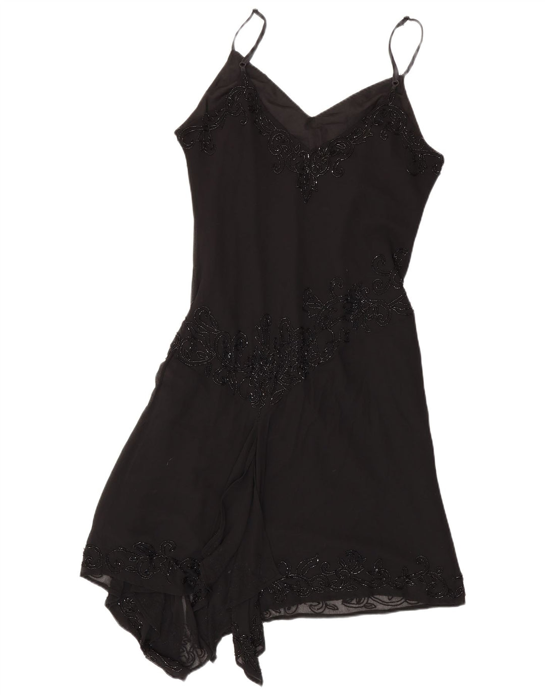 Vestido feminino assimétrico JMD UK 12 poliéster preto médio