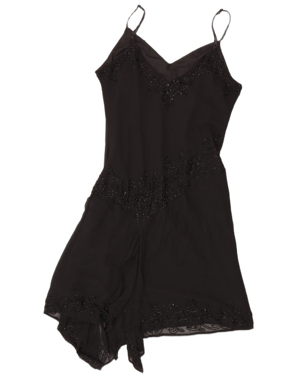 Vestido feminino assimétrico JMD UK 12 poliéster preto médio