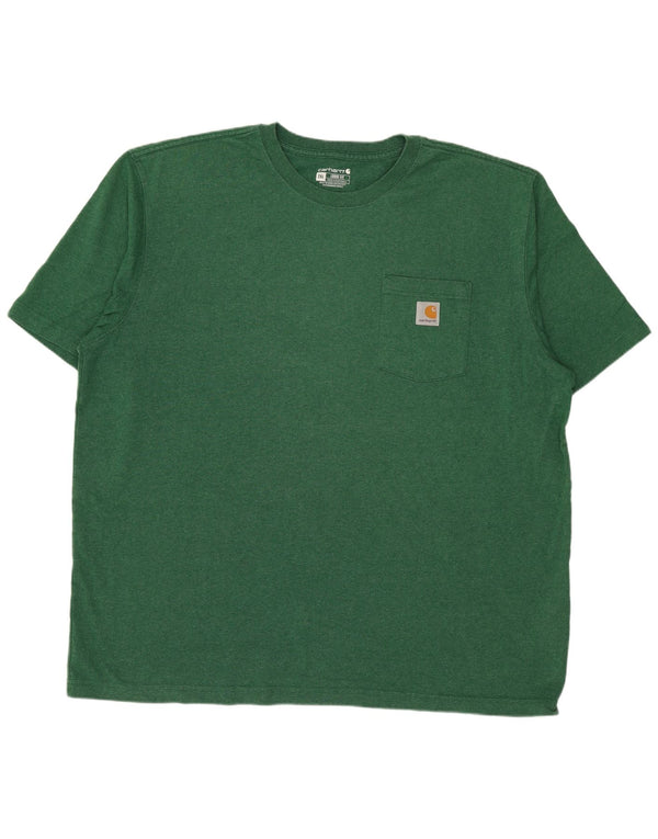 Camiseta masculina Carhartt de ajuste solto Top 2XL algodão verde