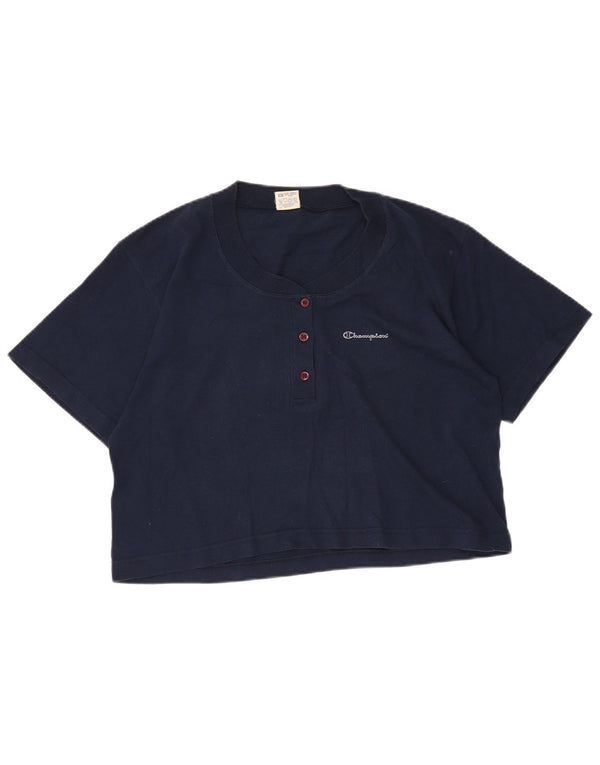 Camiseta feminina Champion UK 14 algodão azul marinho médio