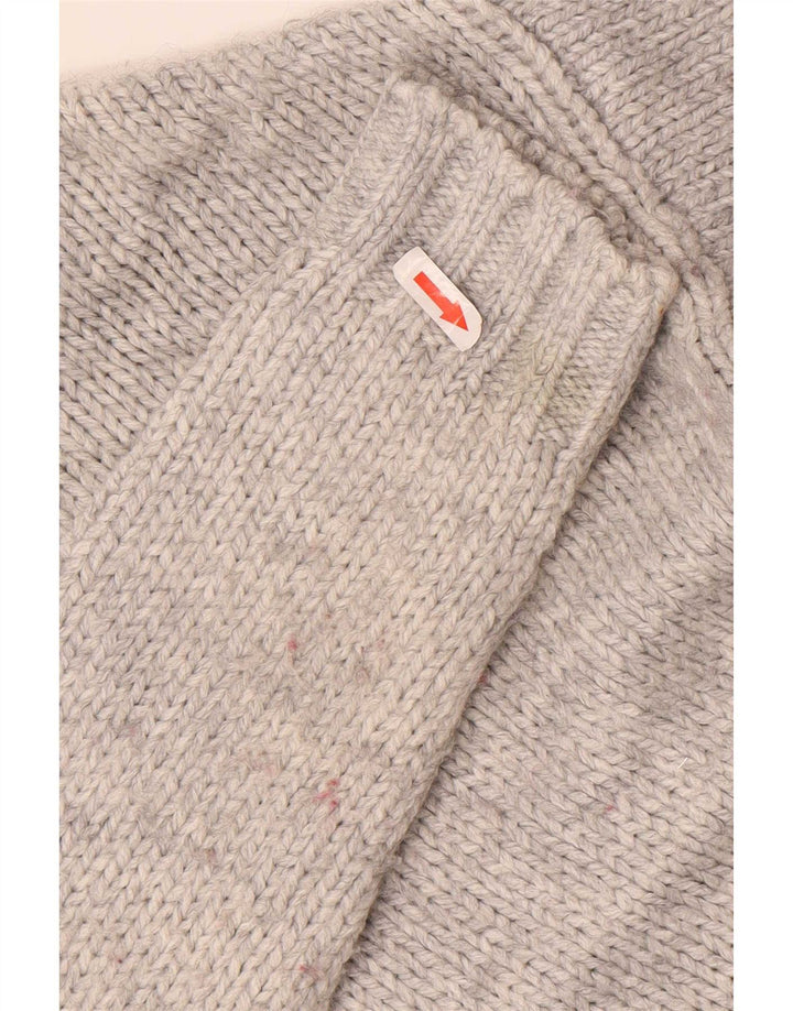 Marks & Spencer Suéter feminino oversized com gola redonda Reino Unido 10 pequeno cinza