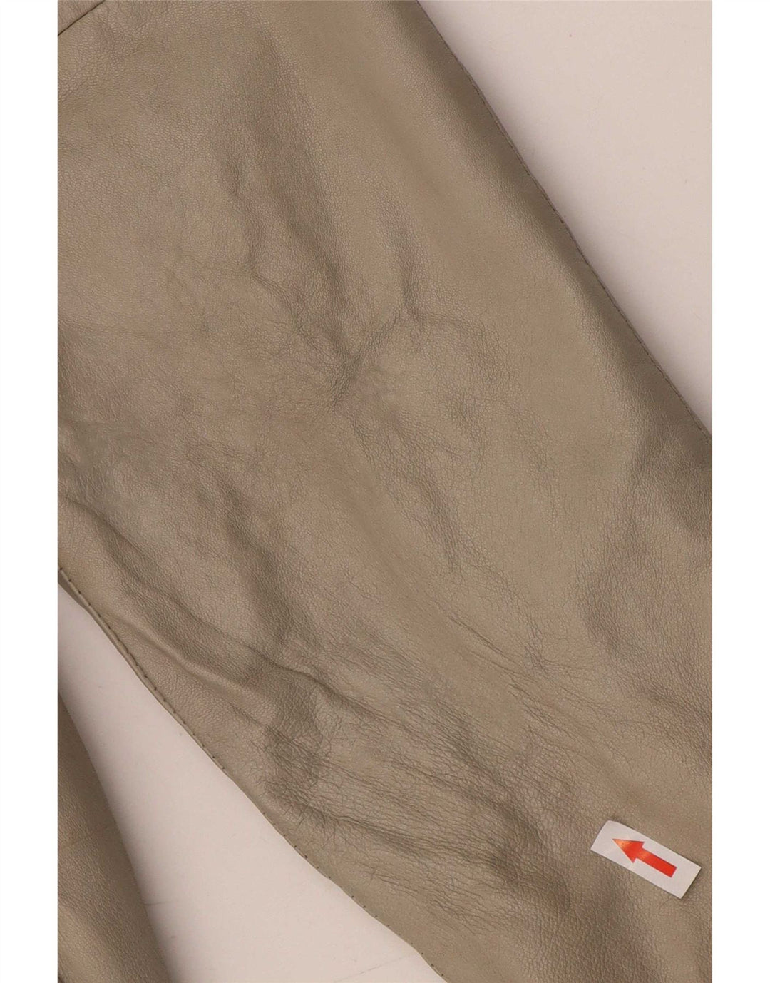 Casaco de couro feminino vintage UK 14 médio off white