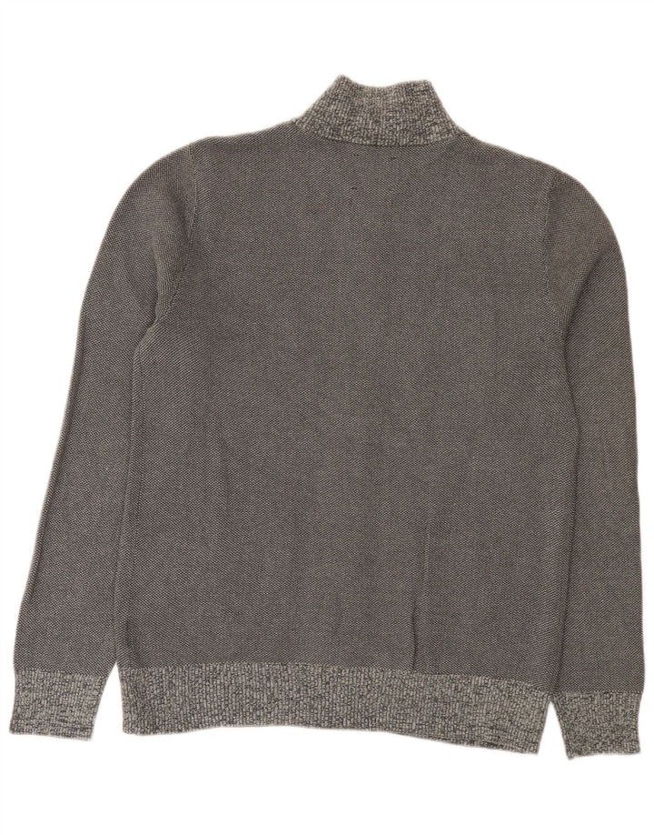 Suéter cardigã masculino branco material pequeno algodão cinza