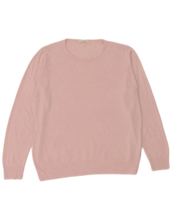 Suéter feminino Marks & Spencer com gola canoa Reino Unido 18 XL rosa acrílico
