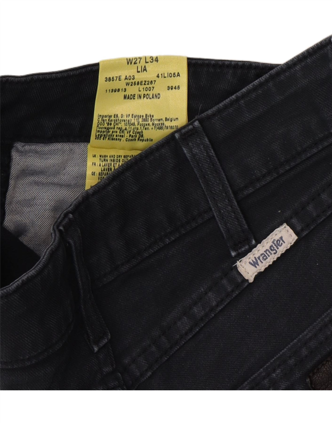 Calça jeans feminina WRANGLER Lia Slim W27 L34 algodão cinza