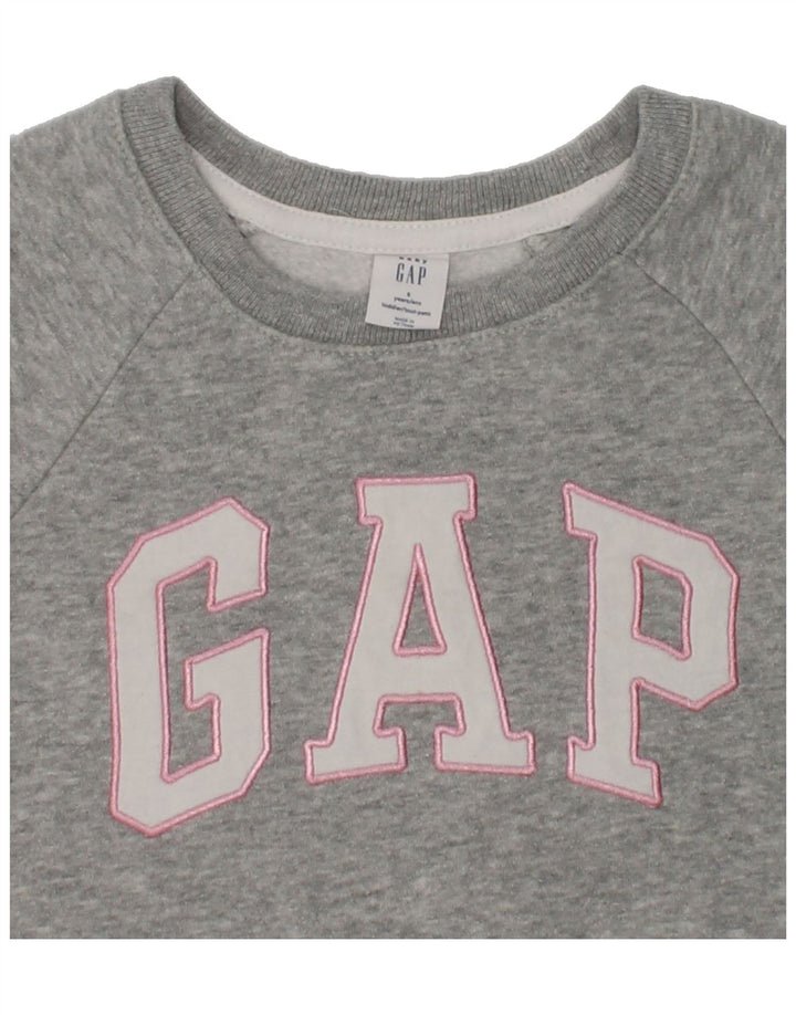 GAP Girls Graphic Sweatshirt Jumper 4-5 Years Grey | Vintage Gap | Thrift | Second-Hand Gap | Used Clothing | Messina Hembry 