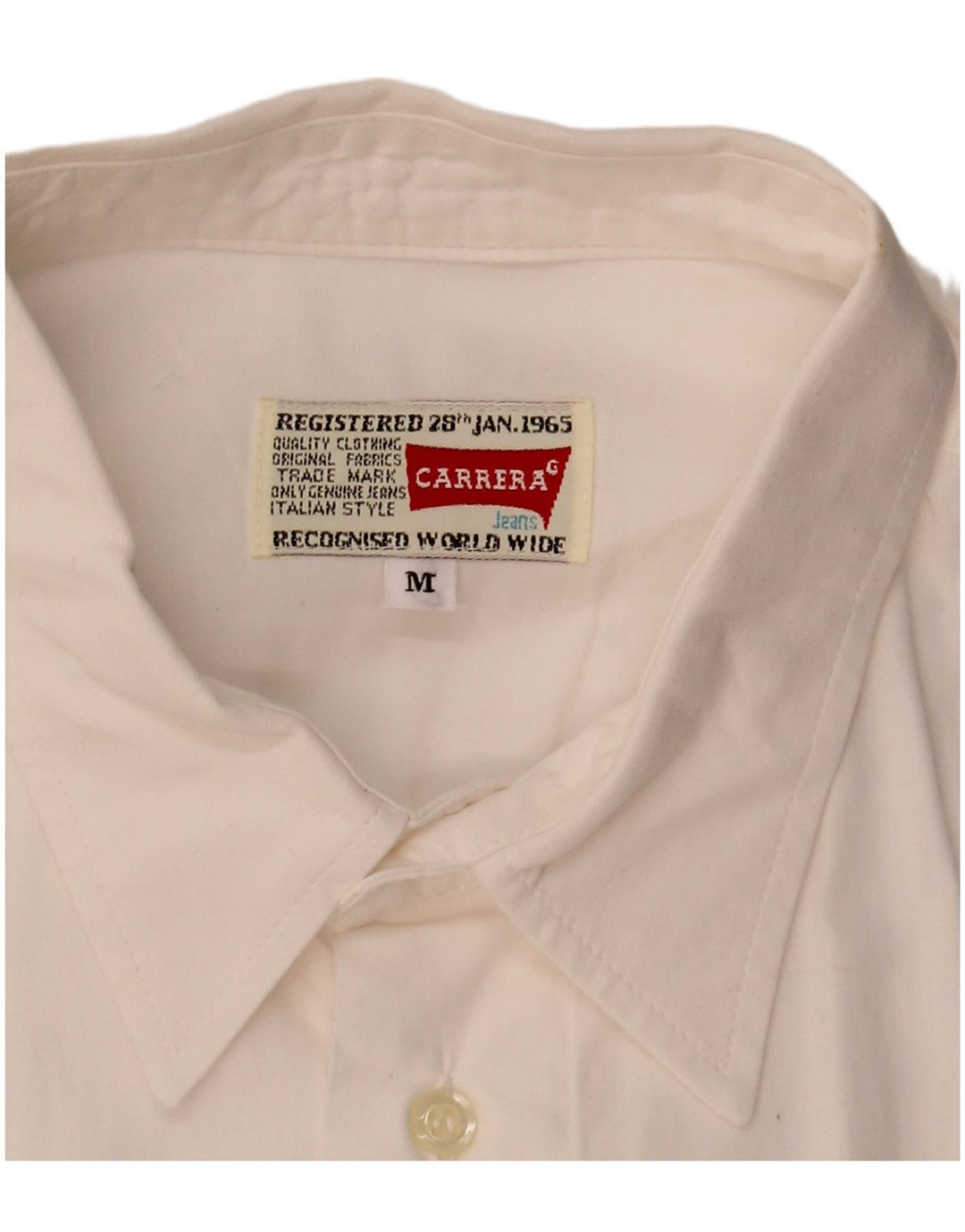 Camisa masculina de manga curta CARRERA branca média