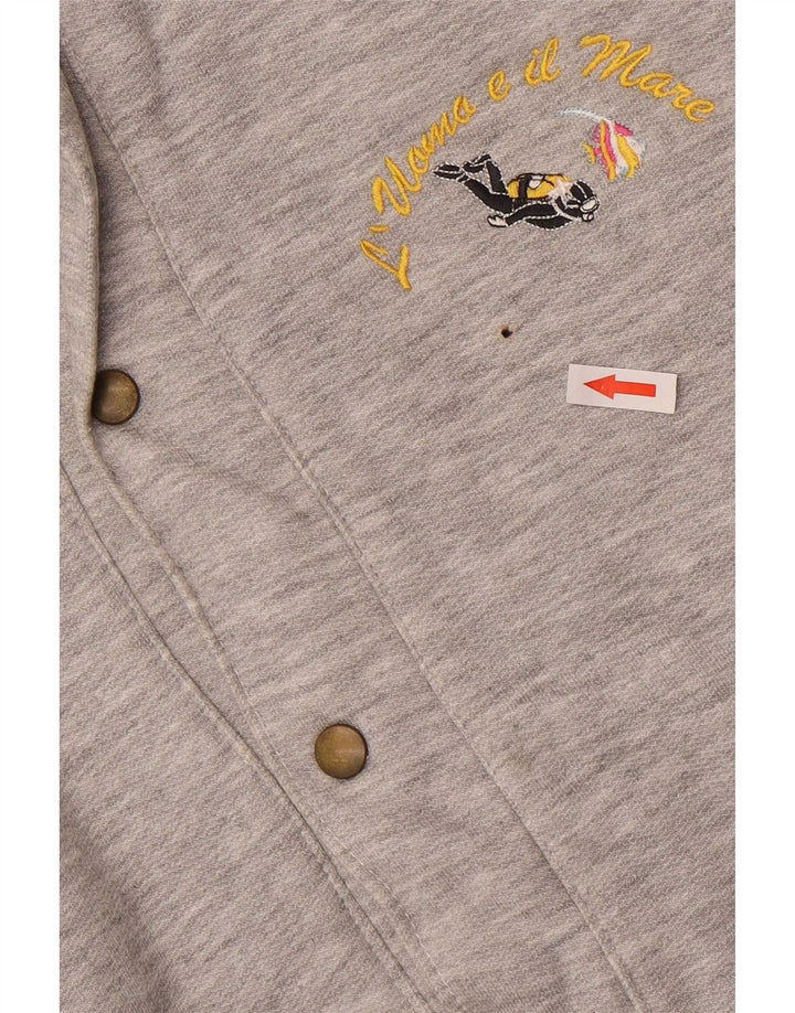 Jaqueta superior de agasalho masculino vintage sem mangas XL cinza salpicado