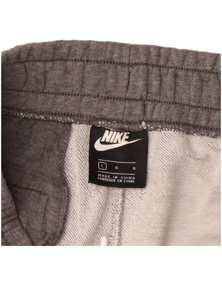 Shorts esportivos masculinos NIKE grandes cinza colorblock algodão