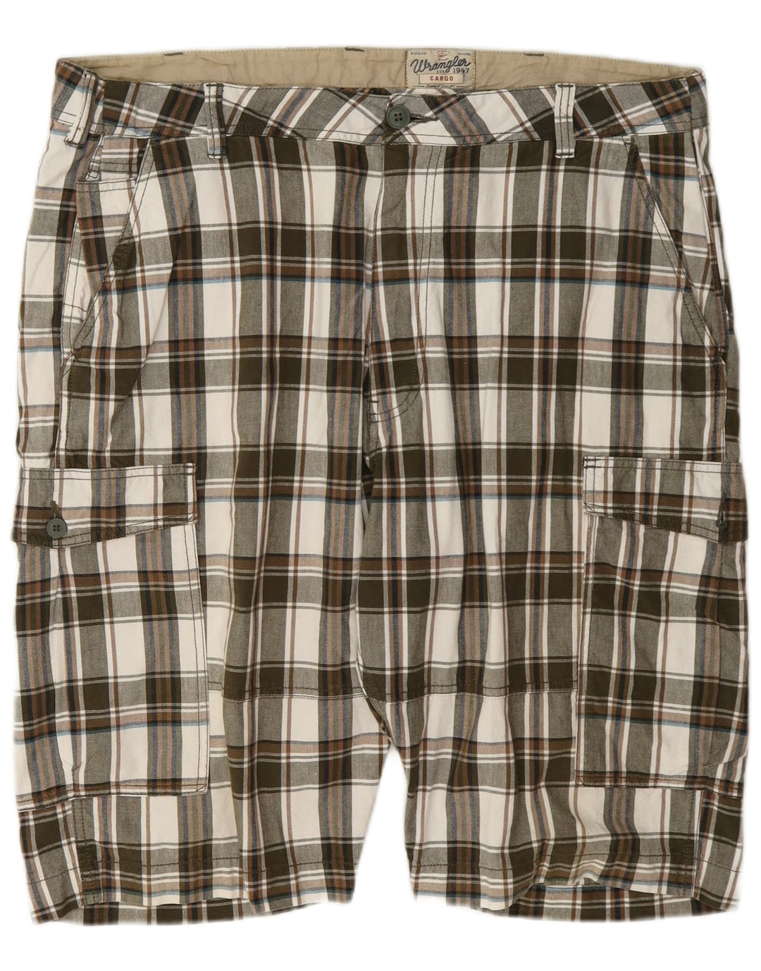 Shorts cargo masculino Wrangler W42 2XL algodão xadrez multicolorido