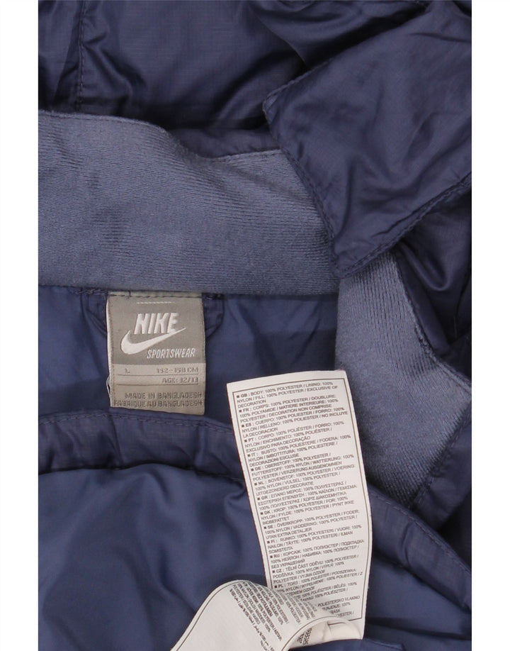 Jaqueta acolchoada com capuz gráfico Nike Boys 12-13 anos grande azul marinho