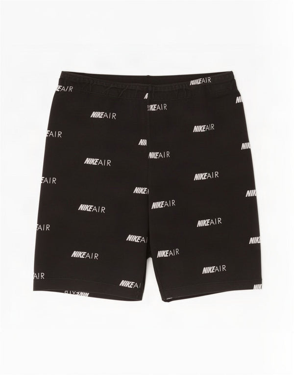 Nike Womens Graphic Sport Shorts UK 14 Large Black Cotton