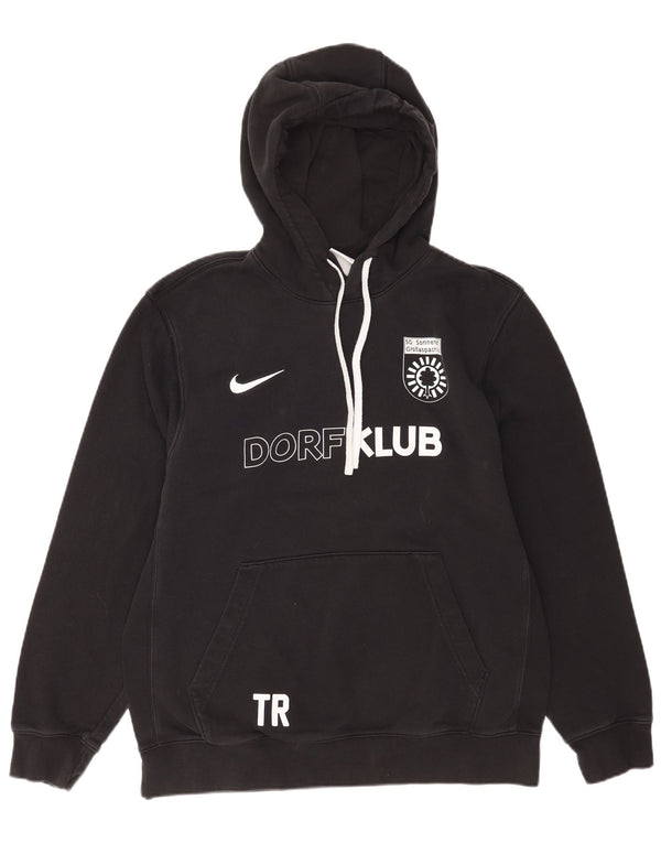 NIKE Mens Graphic Hoodie Jumper Grande Algodão Preto