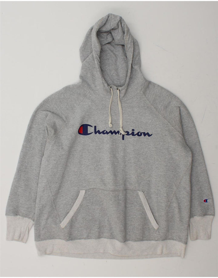 CHAMPION Womens Graphic Hoodie Jumper UK 20 2XL Grey Cotton Vintage Champion and Second-Hand Champion from Messina Hembry 