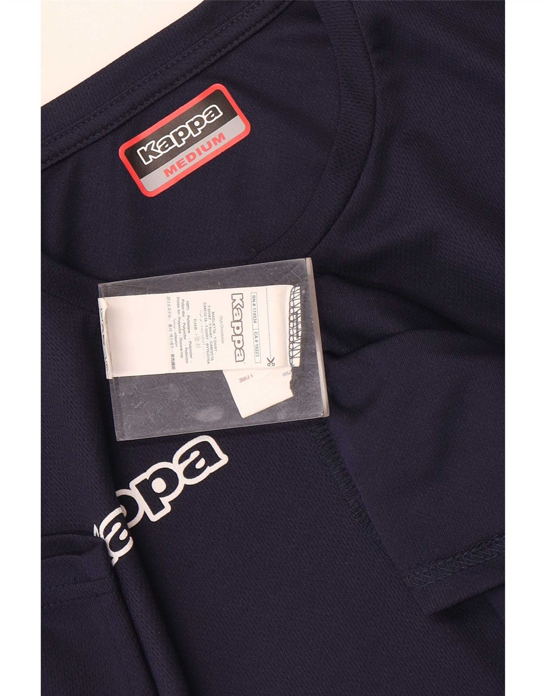 Camiseta gráfica masculina Kappa Top médio azul marinho poliéster