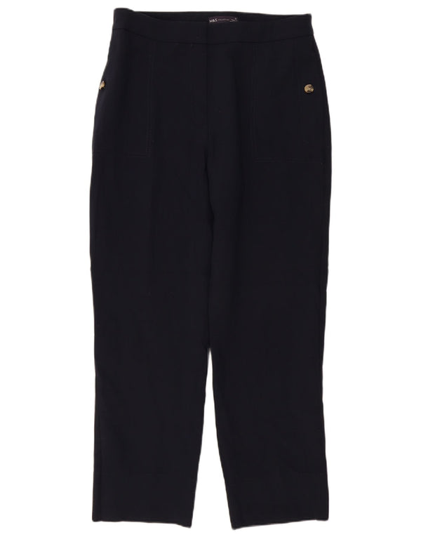 Calça Chino Feminina Marks & Spencer Reino Unido 12 Médio W32 L27 Azul Marinho