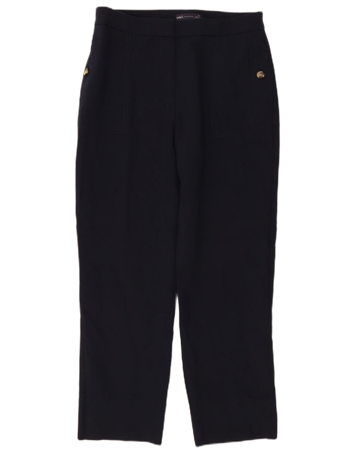 Calça Chino Feminina Marks & Spencer Reino Unido 12 Médio W32 L27 Azul Marinho