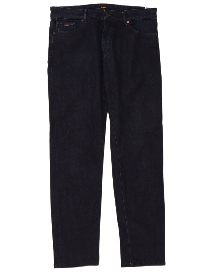 Hugo Boss Jeans Slim Feminino W36 L34 Azul Marinho Algodão