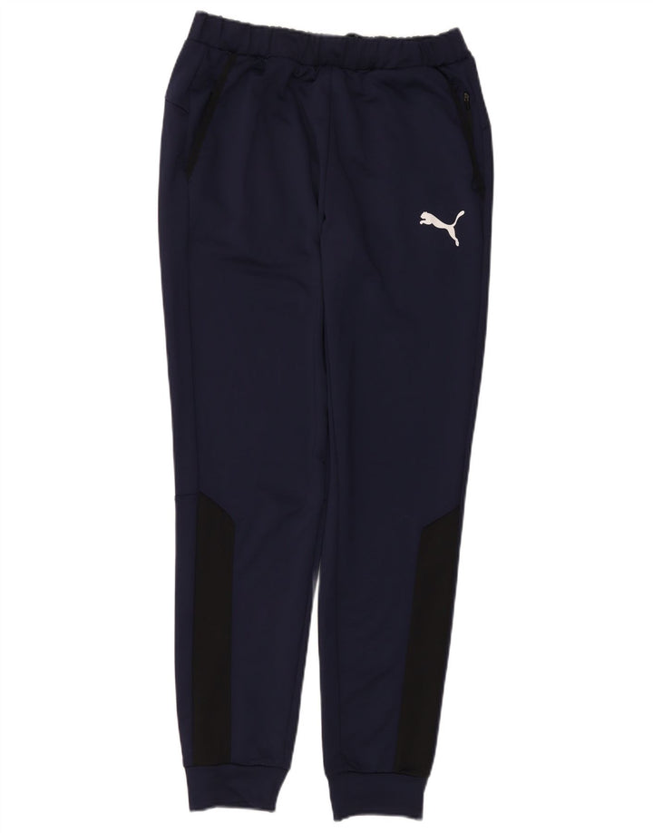 Calça de treino masculina Puma Joggers médio azul marinho colorblock