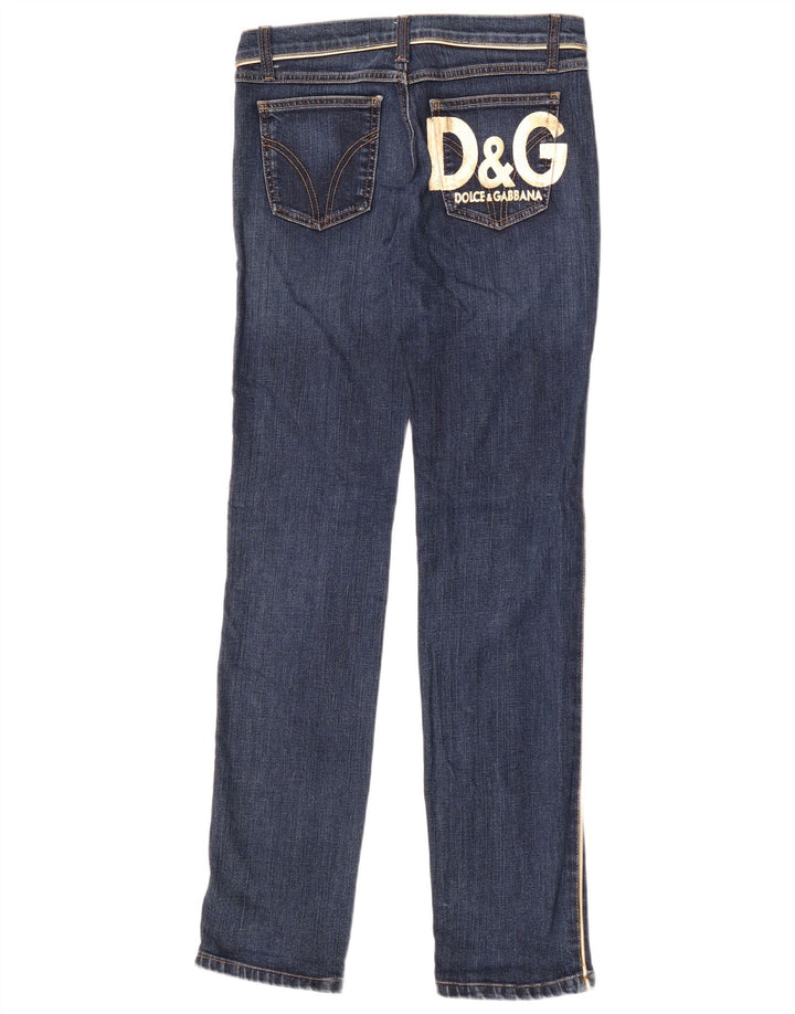 Dolce & Gabbana Jeans feminino gráfico slim IT 42 médio W28 L34 azul marinho