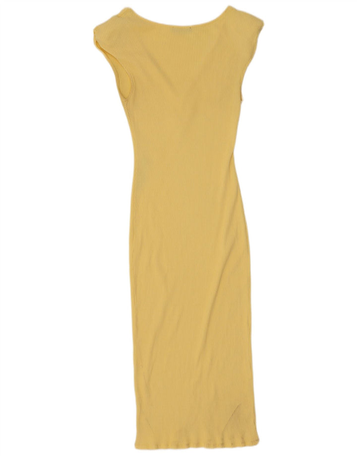 Vestido maxi feminino Zara Reino Unido 12 amarelo médio