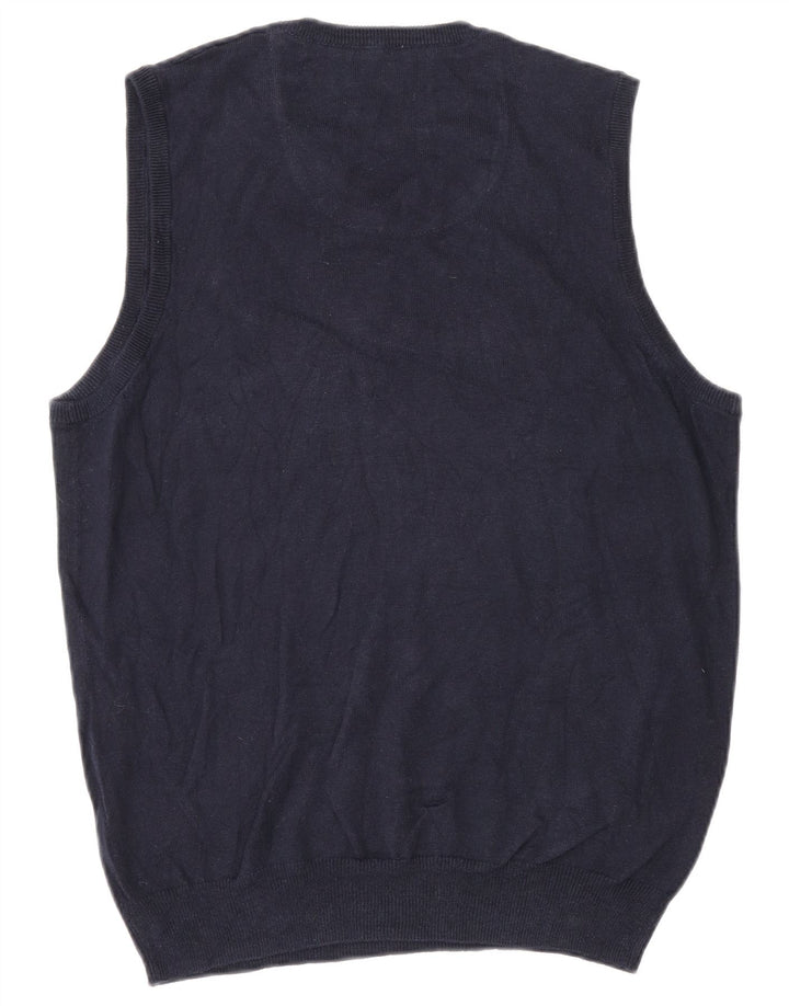 Colete masculino vintage regata pequeno algodão azul marinho