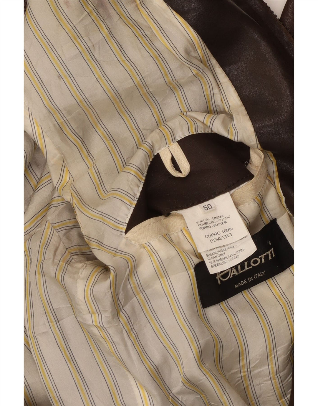 Jaqueta masculina de couro bomber GALLOTTI IT 50 grande couro marrom