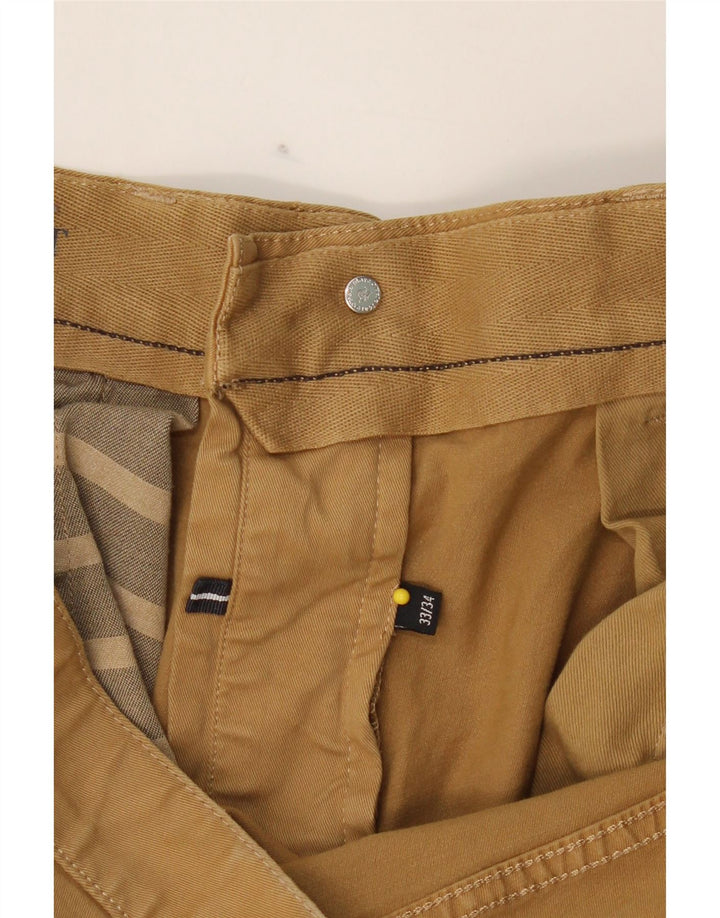 VINTAGE Mens Straight Casual Trousers W33 L34 Beige Cotton Vintage Vintage and Second-Hand Vintage from Messina Hembry 