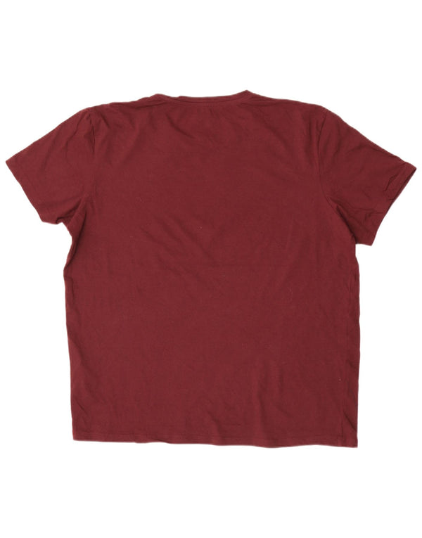 Camiseta gráfica masculina Jack & Jones Top XL algodão Borgonha