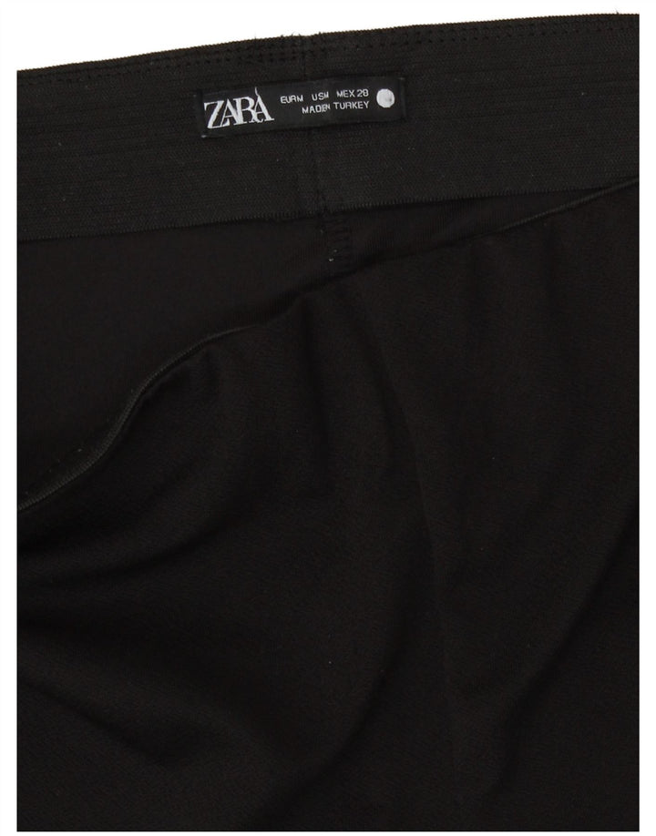 Zara Calça feminina casual bootcut médio W28 L28 poliéster preto