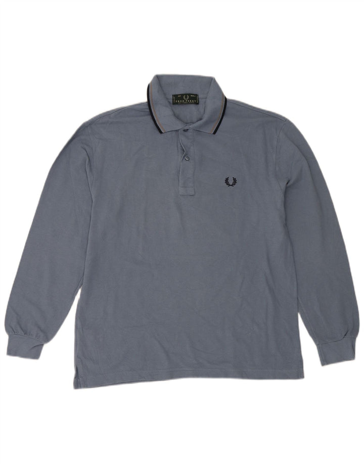 Camisa polo masculina Fred Perry algodão azul médio