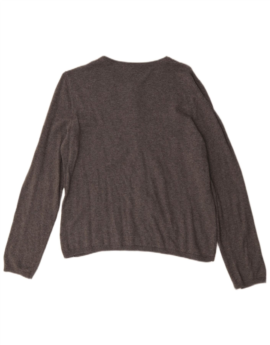 Suéter cardigã feminino Laura Ashley Reino Unido 14 algodão cinza médio