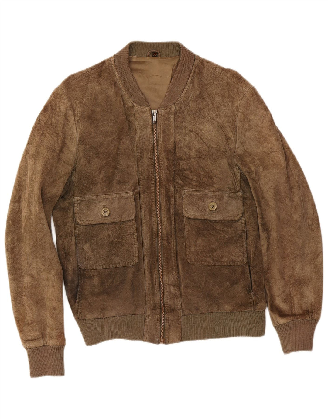 Jaqueta bomber feminina vintage de camurça IT 50 XL couro cáqui