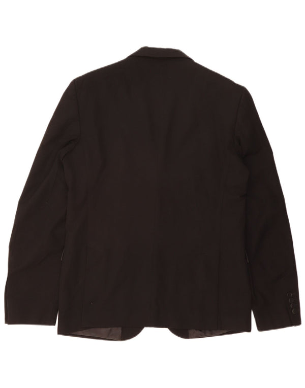 Jaqueta blazer masculina Zara com 2 botões EU 50 poliéster preto médio