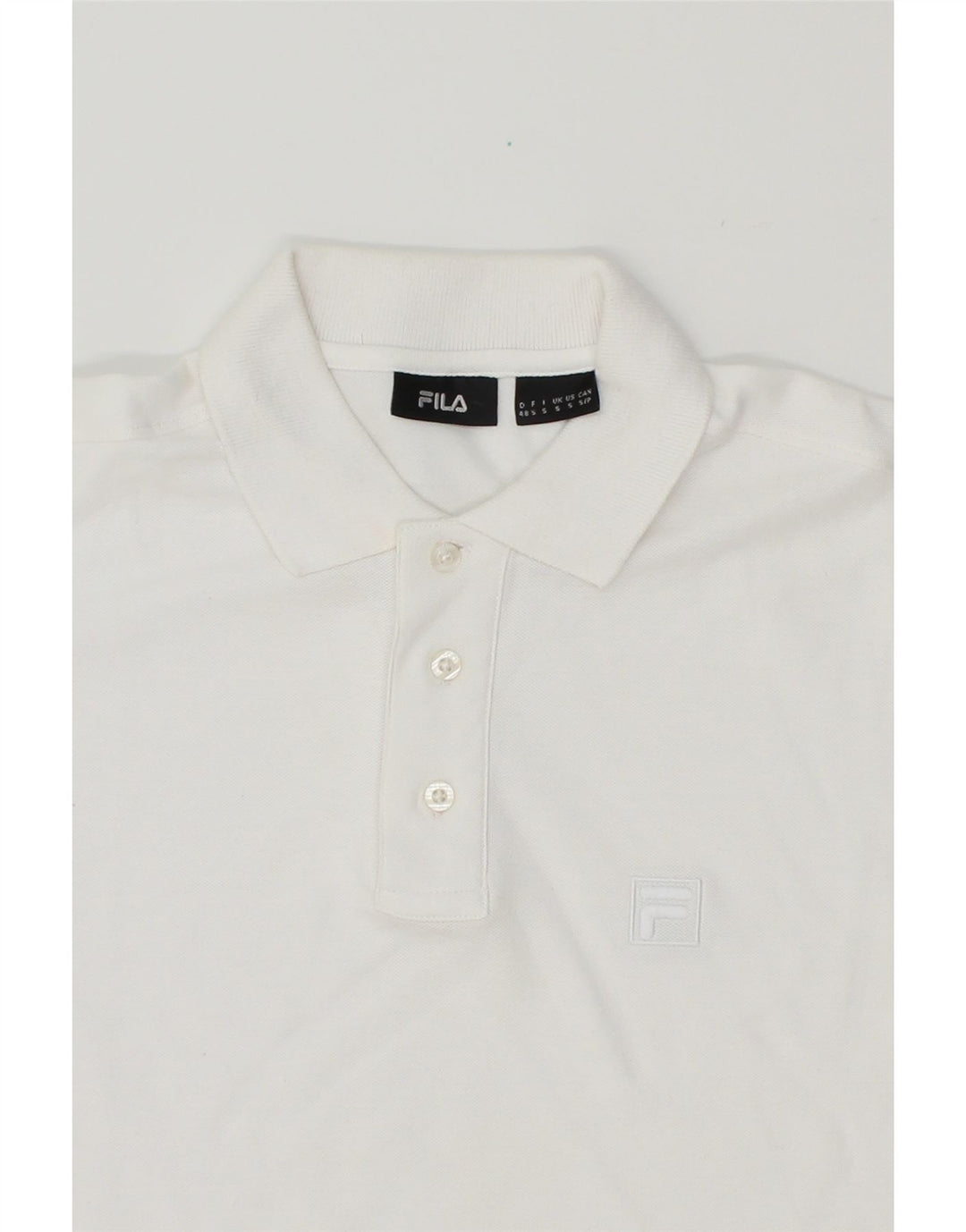 FILA Mens Polo Shirt Small White Cotton Vintage Fila and Second-Hand Fila from Messina Hembry 
