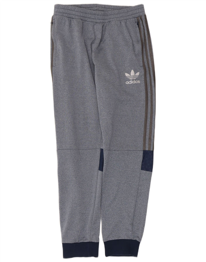 Calça de treino masculina Adidas Joggers médio azul colorblock poliéster