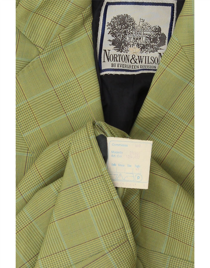 Jaqueta blazer feminina Norton & Wilson com 2 botões IT 46 xadrez verde grande