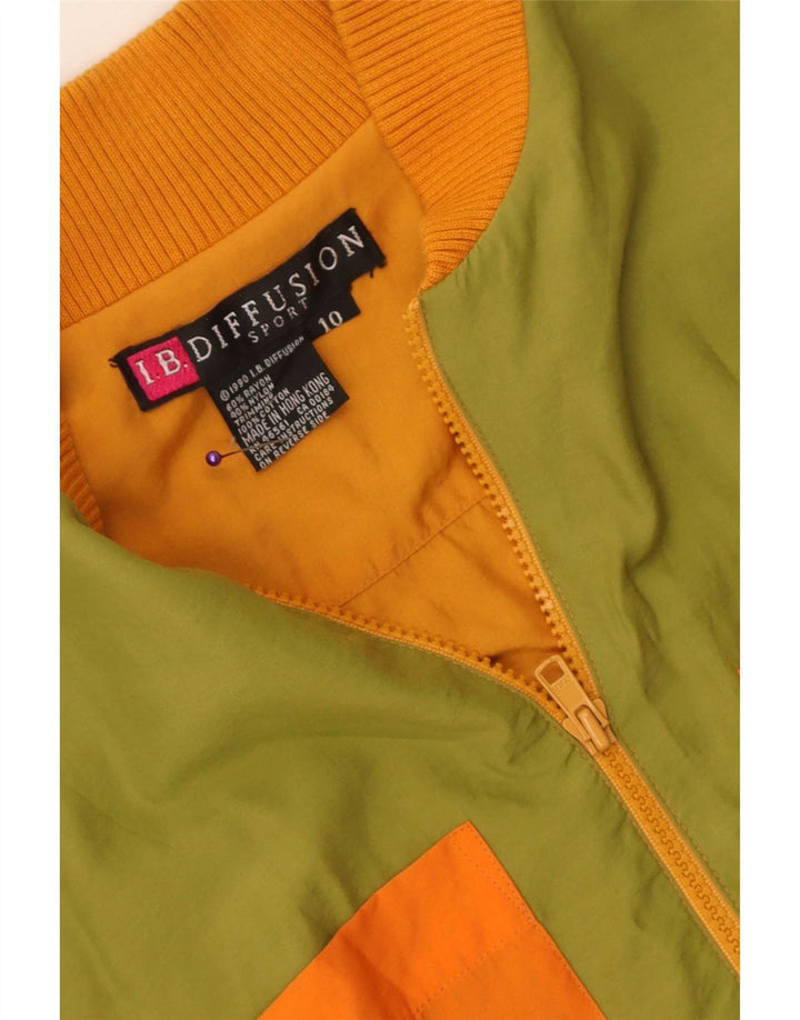 Jaqueta bomber feminina I.B Diffusion US 10 grande bloco colorido verde