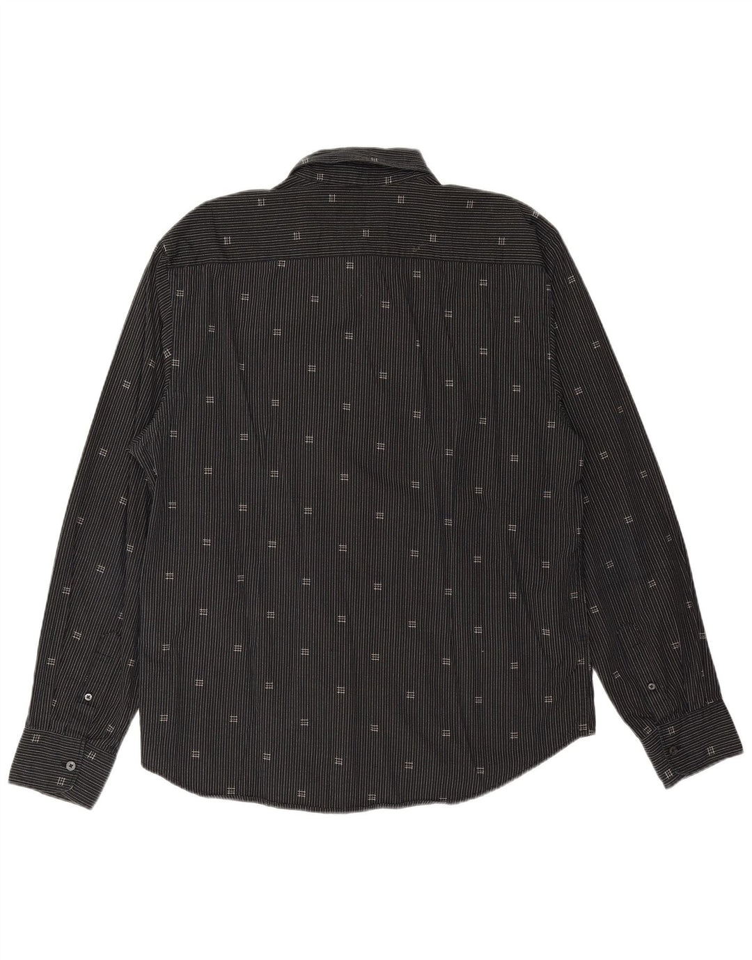 Camisa masculina TOM TAILOR XL preta listrada de algodão